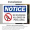 Signmission No Running Allowed In Pool Area Sign With Symbol, 14 in W x Rectangle, Vinyl Decal OS-2PACK-NS-D-1014-L-14784 - alternate 5